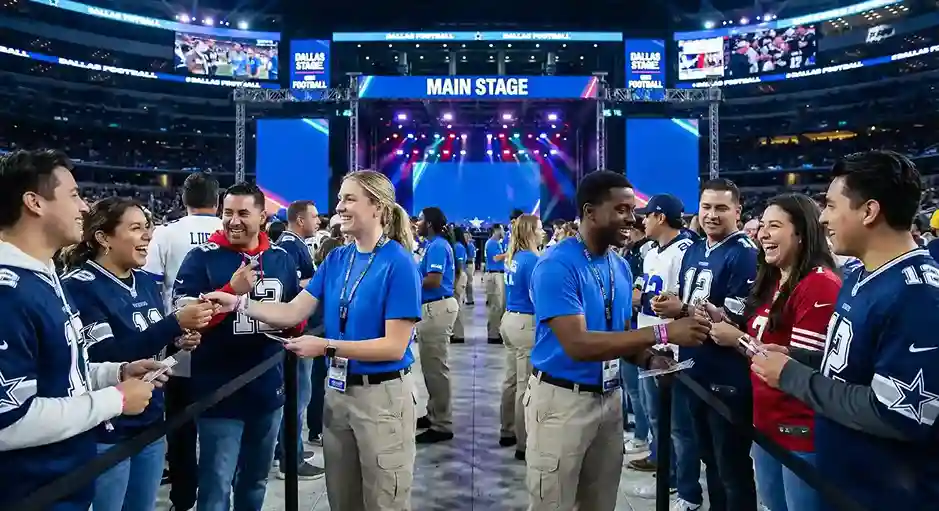 image of a music festival with vibrant colorful smoke