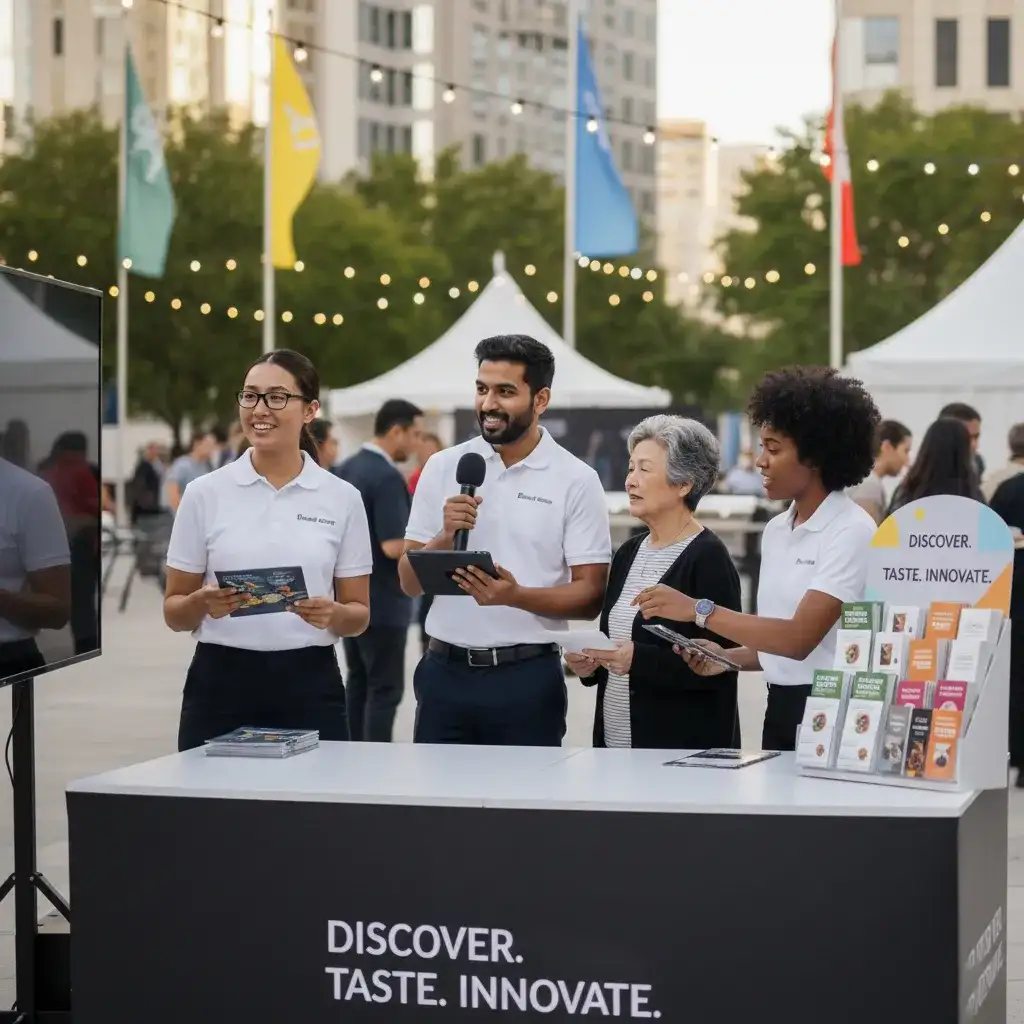 image of a music festival with vibrant colorful smoke