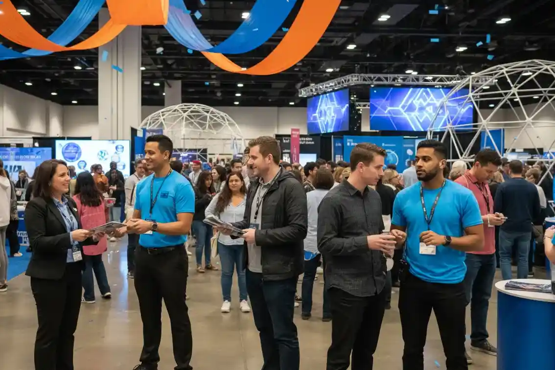 image of a music festival with vibrant colorful smoke