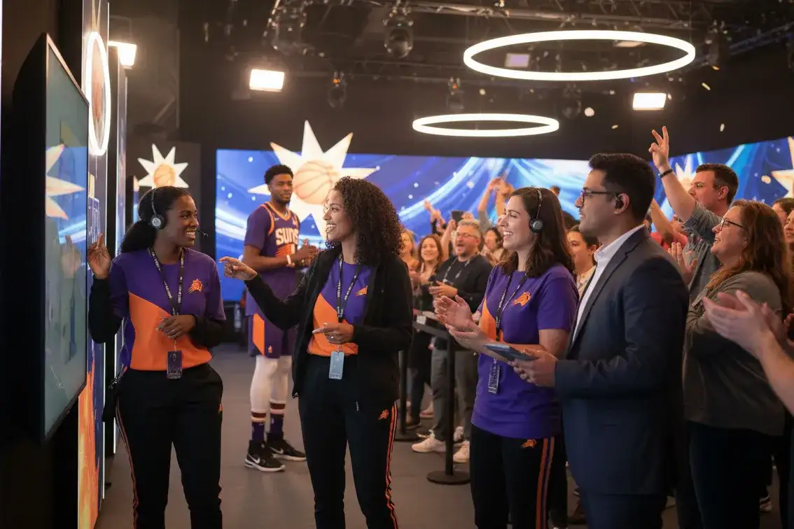 image of a music festival with vibrant colorful smoke