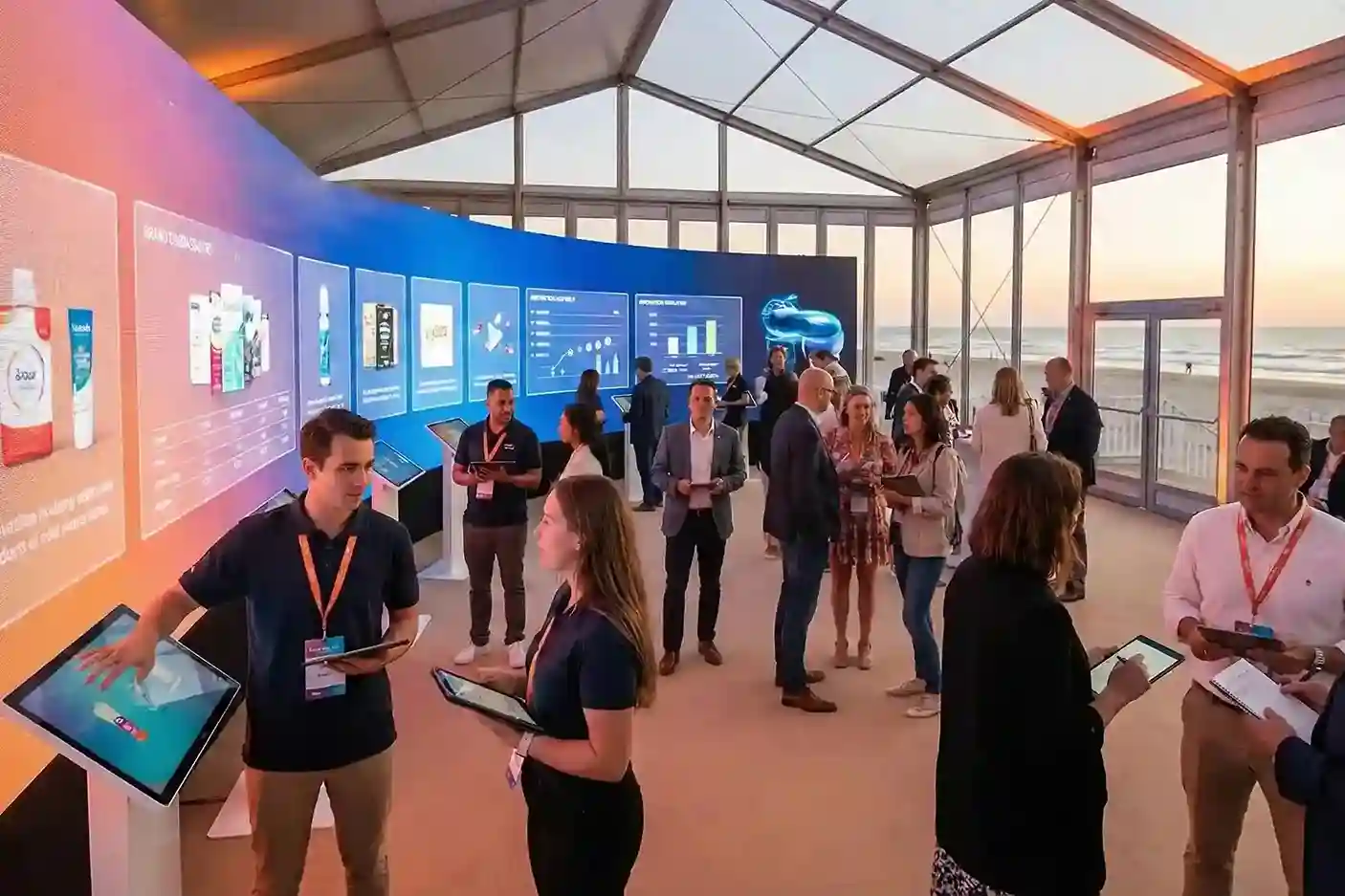 image of a music festival with vibrant colorful smoke