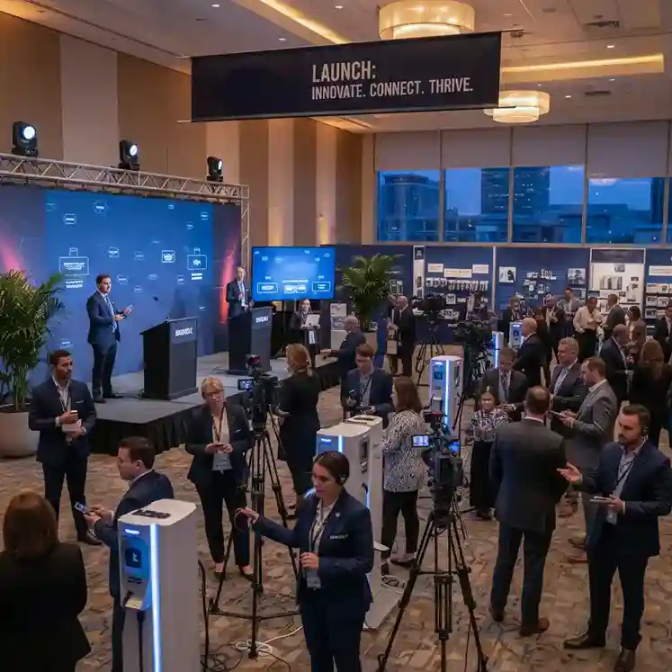 image of a music festival with vibrant colorful smoke