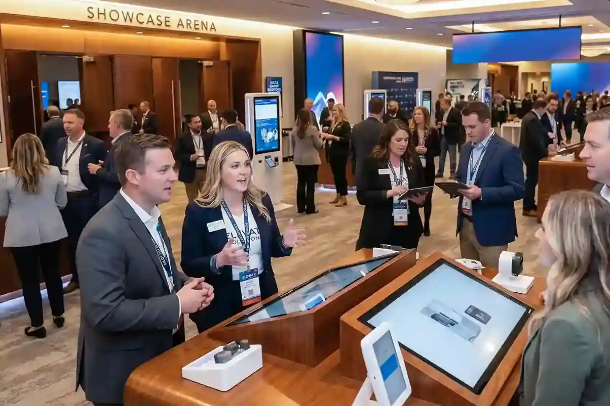 image of a music festival with vibrant colorful smoke