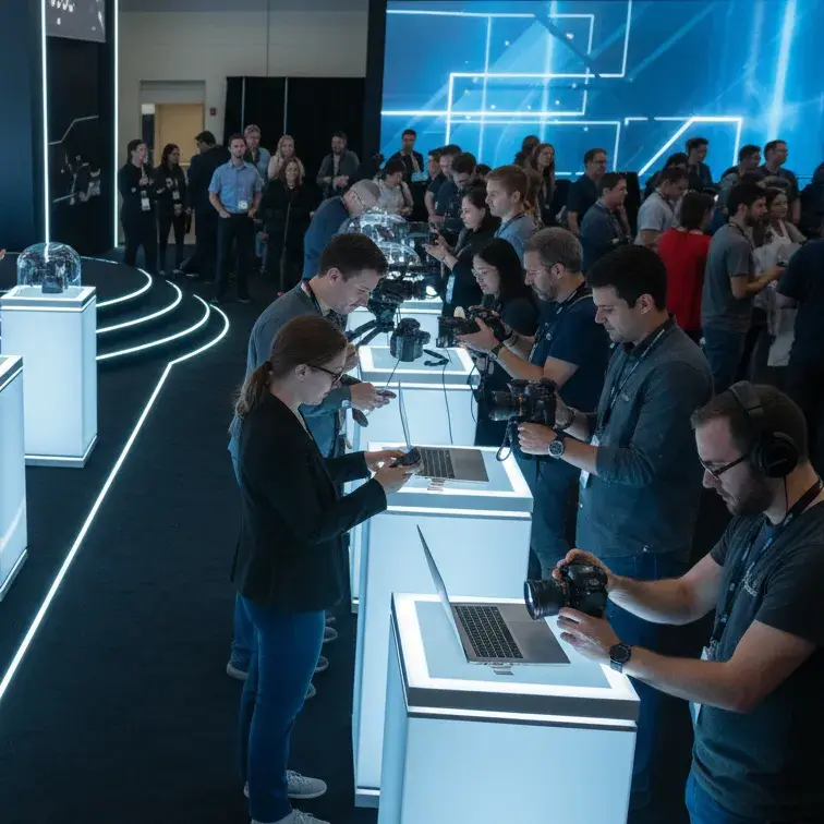 image of a music festival with vibrant colorful smoke
