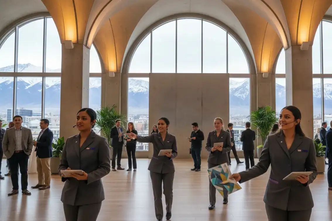 image of a music festival with vibrant colorful smoke