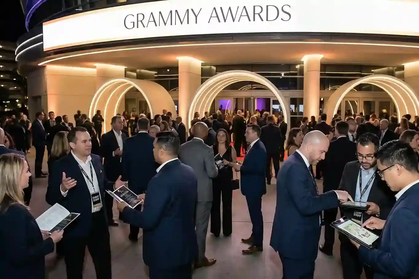 image of a music festival with vibrant colorful smoke