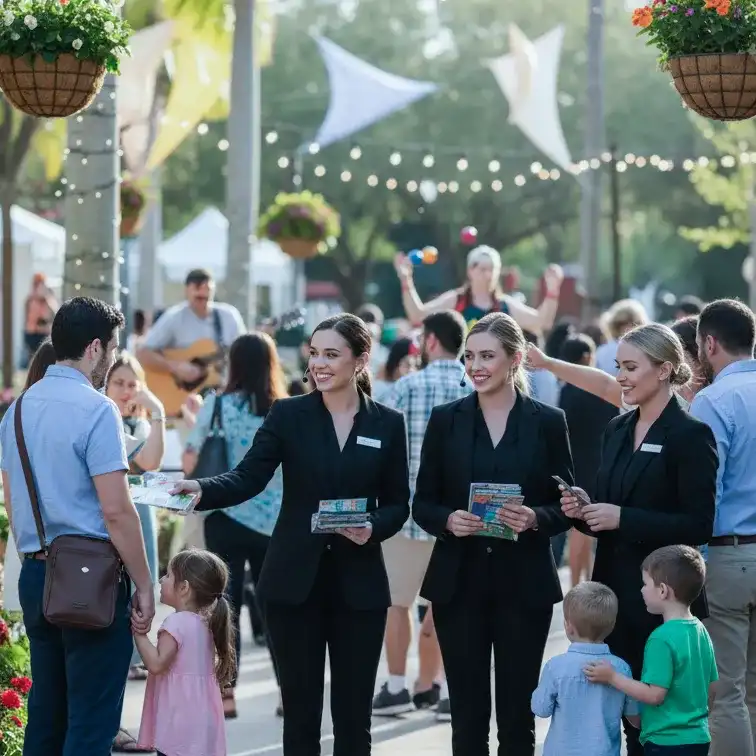 image of a music festival with vibrant colorful smoke