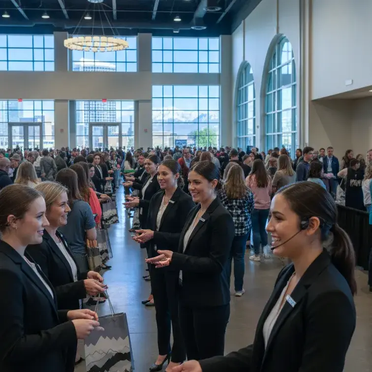 image of a music festival with vibrant colorful smoke