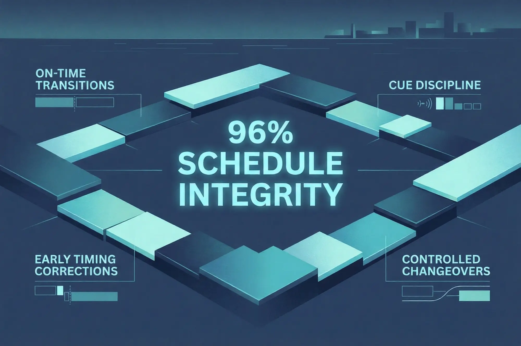 Infographic illustrating Denver event staffing attendance during weather-impacted event days.