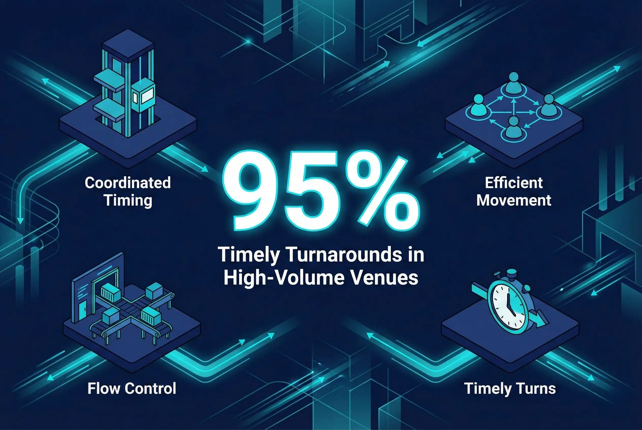 Infographic illustrating Denver event staffing attendance during weather-impacted event days.