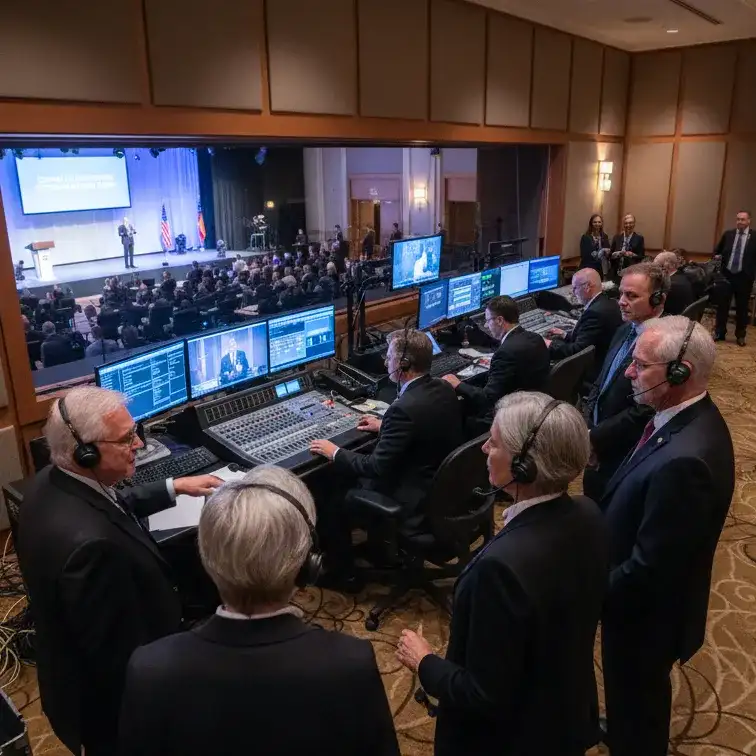 image of a music festival with vibrant colorful smoke
