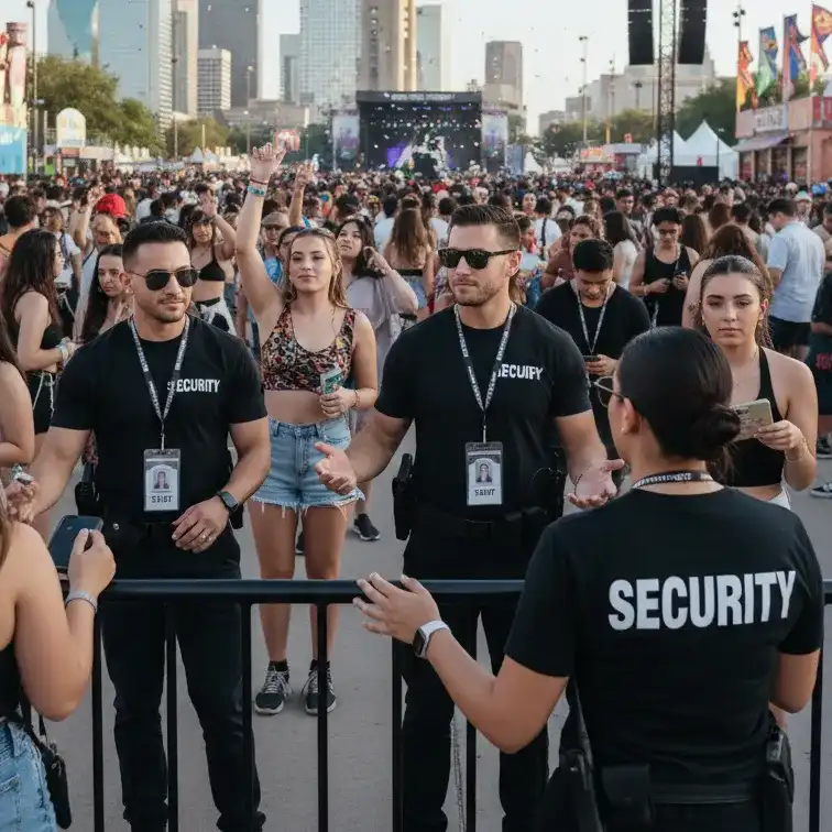 image of a music festival with vibrant colorful smoke