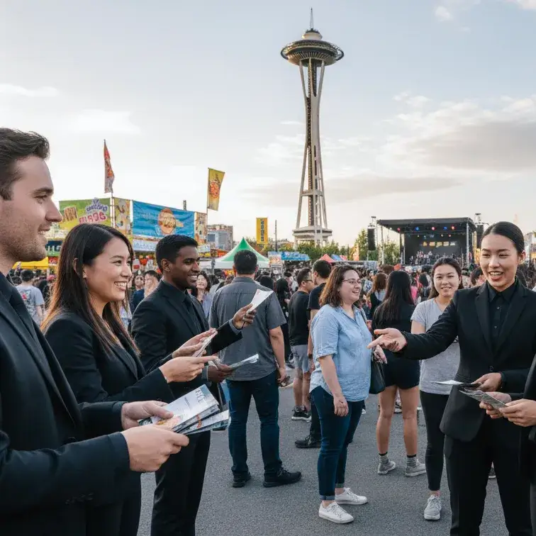 image of a music festival with vibrant colorful smoke