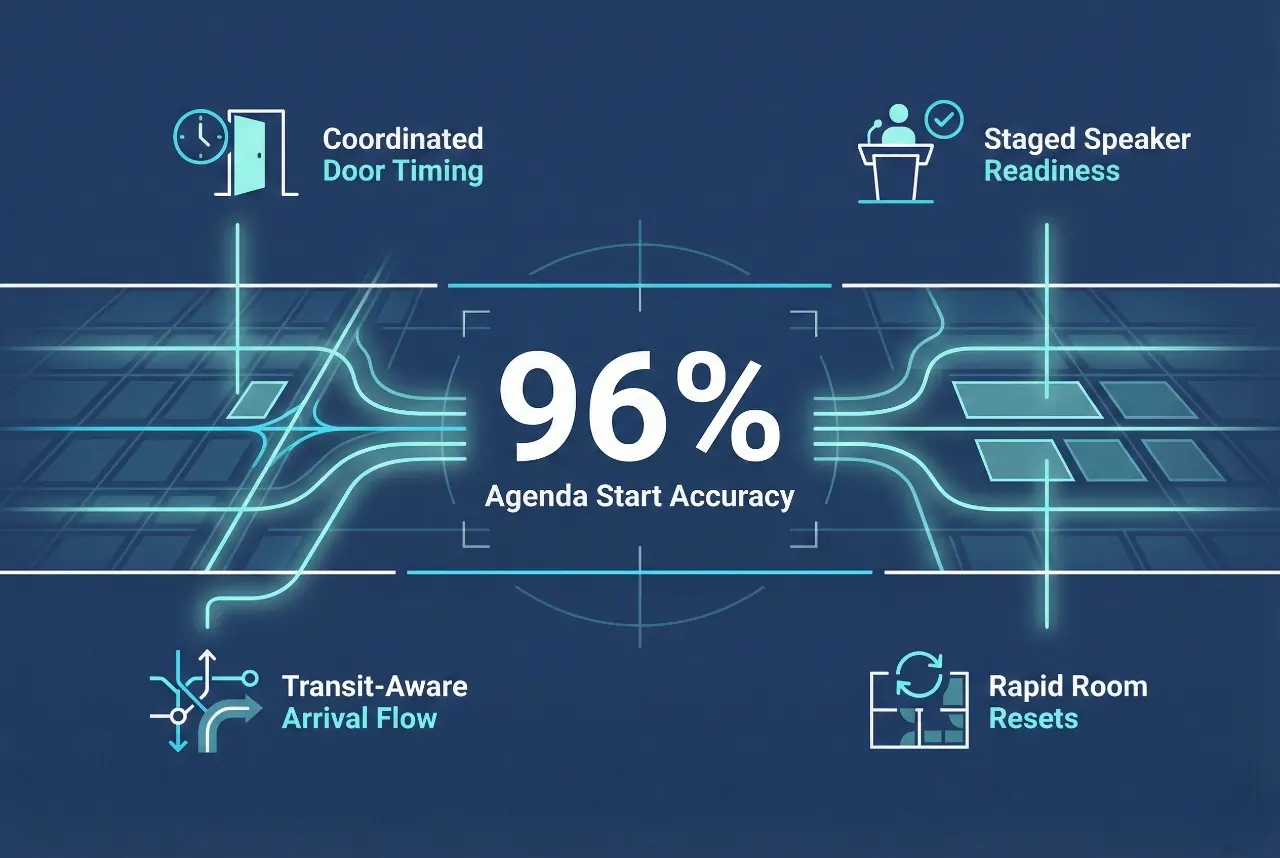 Infographic illustrating Denver event staffing attendance during weather-impacted event days.
