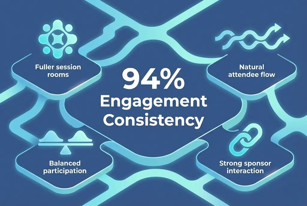 Infographic illustrating Denver event staffing attendance during weather-impacted event days.