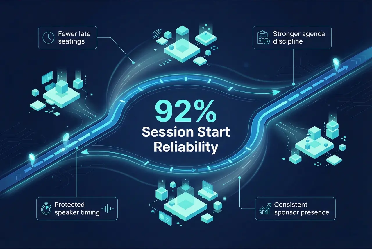 Infographic illustrating Denver event staffing attendance during weather-impacted event days.