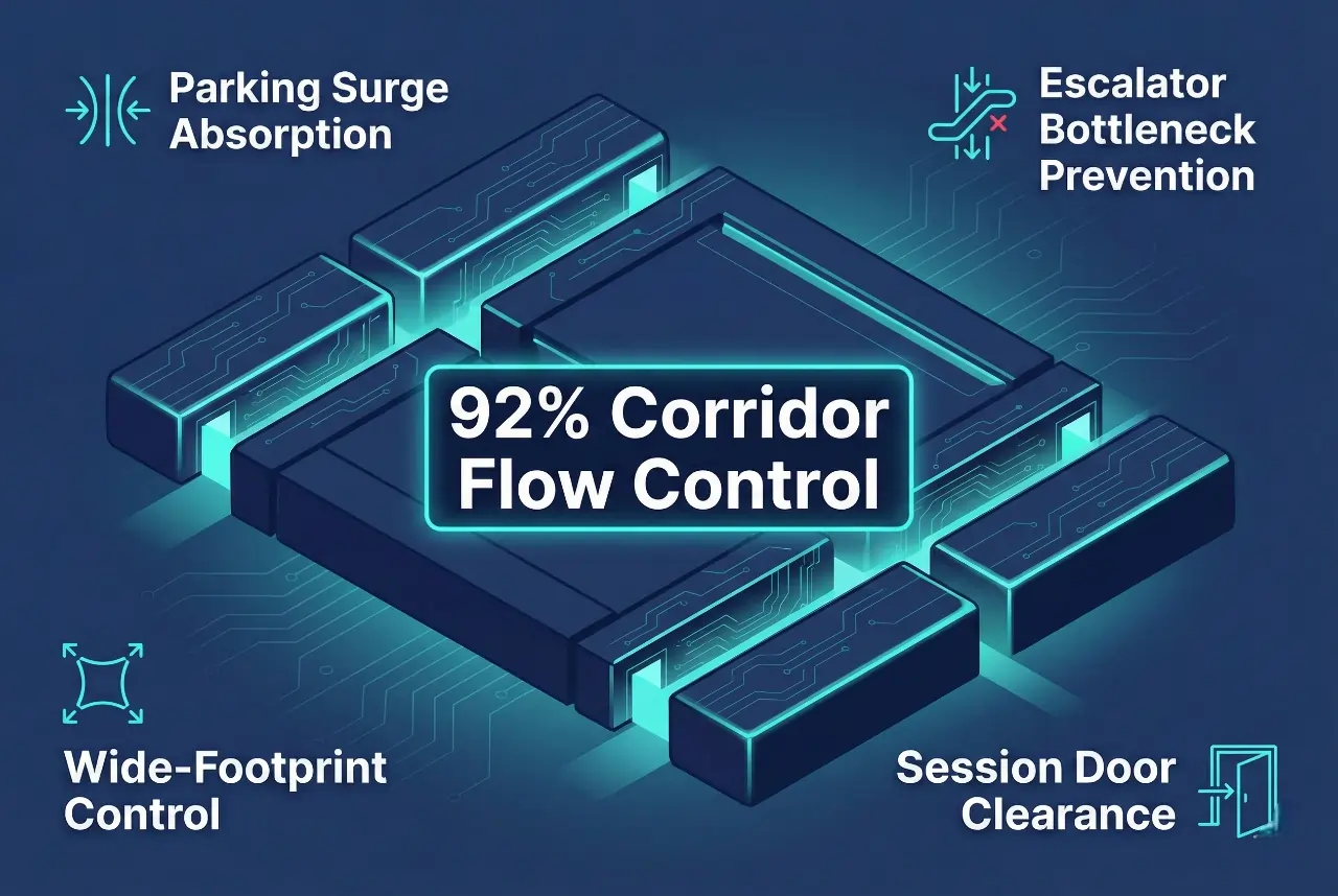 Infographic illustrating Denver event staffing attendance during weather-impacted event days.