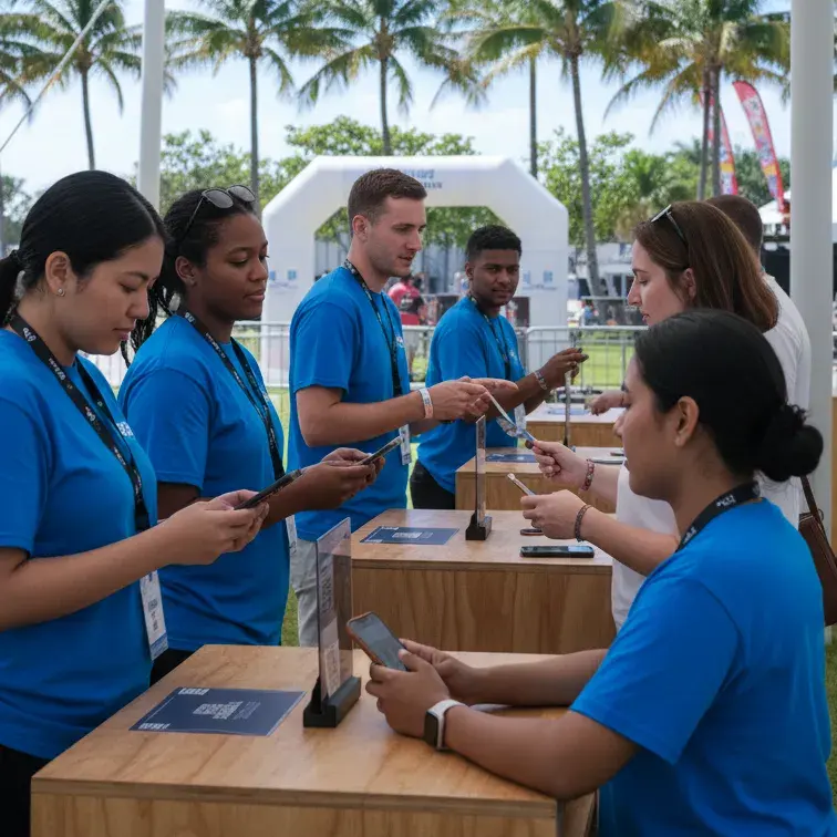 image of a music festival with vibrant colorful smoke