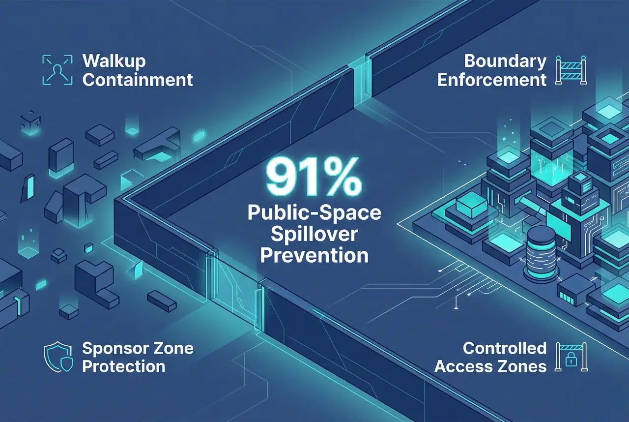 Infographic illustrating Denver event staffing attendance during weather-impacted event days.