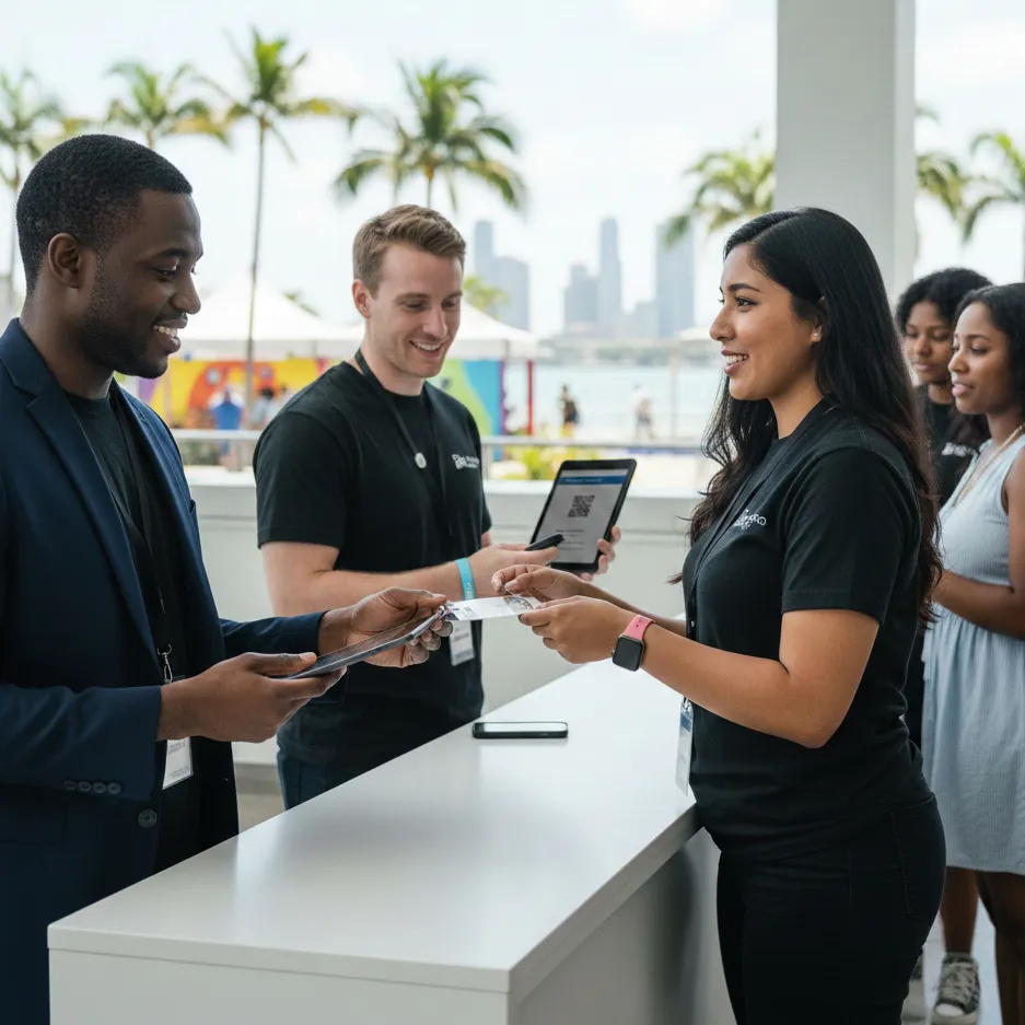 image of a music festival with vibrant colorful smoke