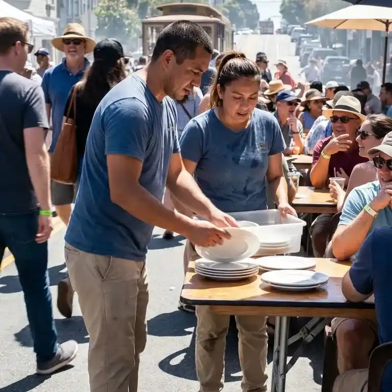 image of a music festival with vibrant colorful smoke