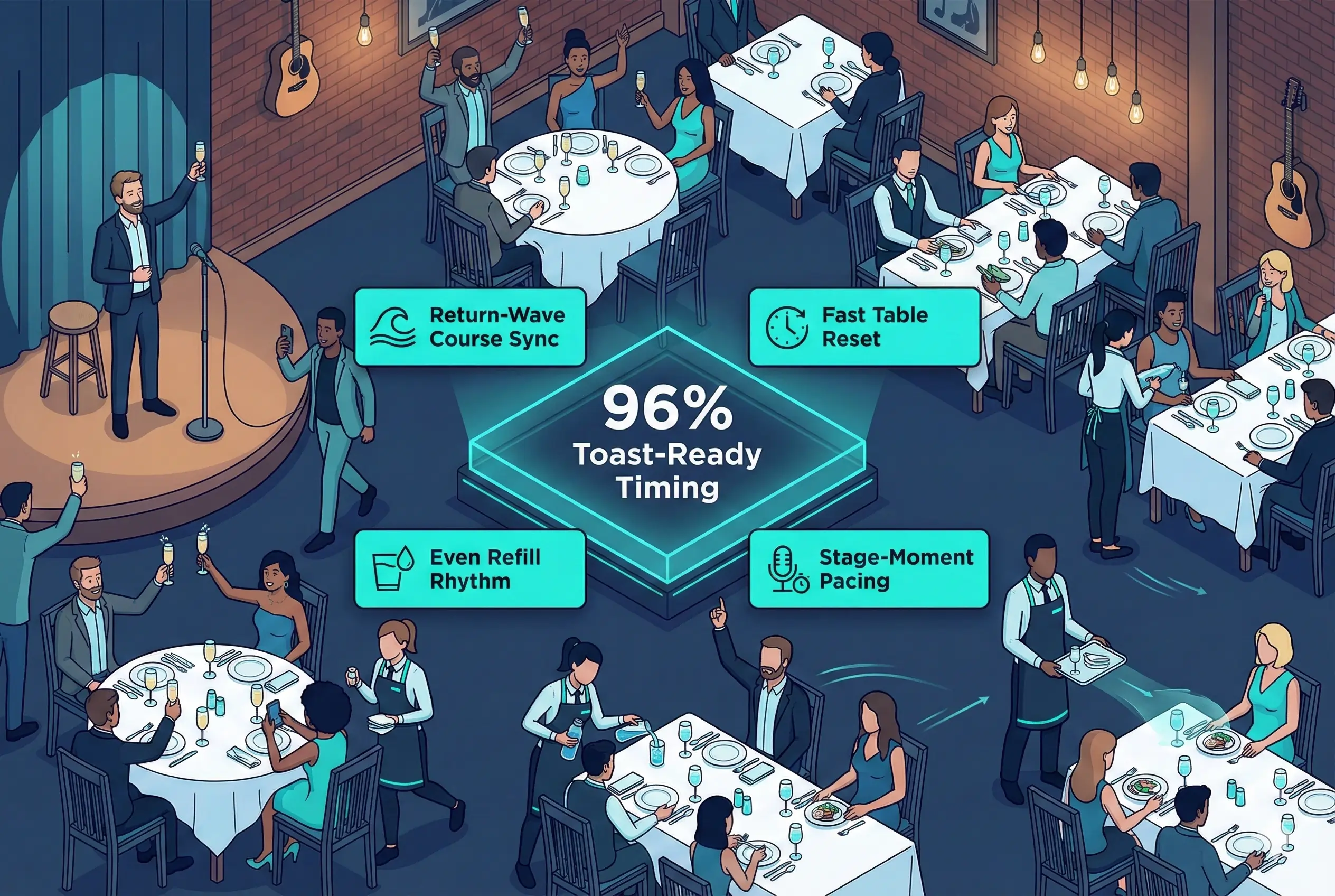 Infographic illustrating Denver event staffing attendance during weather-impacted event days.