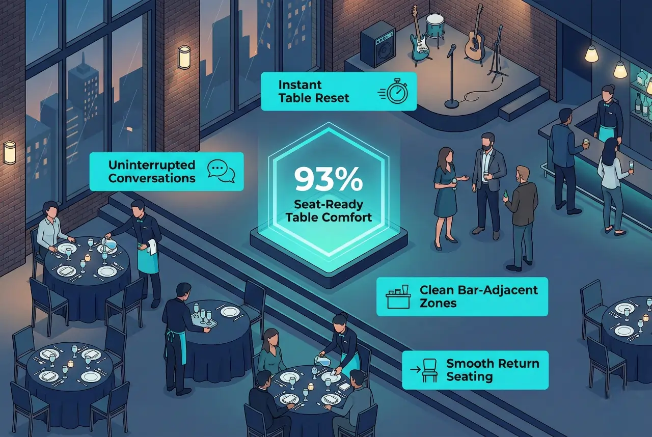 Infographic illustrating Denver event staffing attendance during weather-impacted event days.