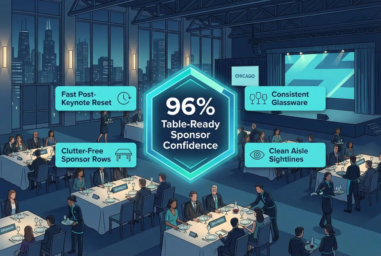 Infographic illustrating Denver event staffing attendance during weather-impacted event days.