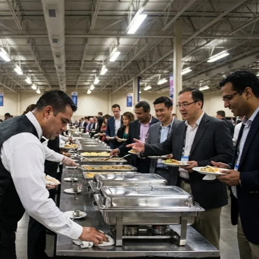 image of a music festival with vibrant colorful smoke