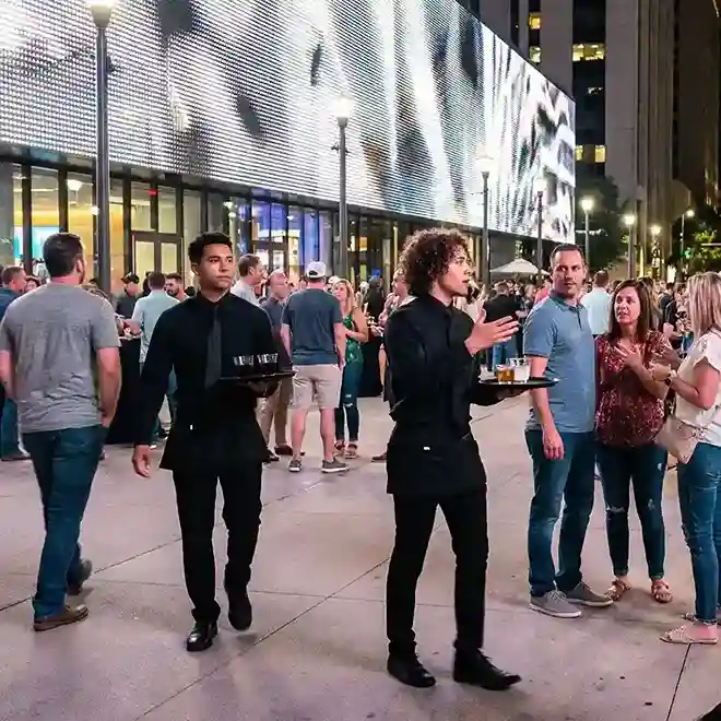 image of a music festival with vibrant colorful smoke