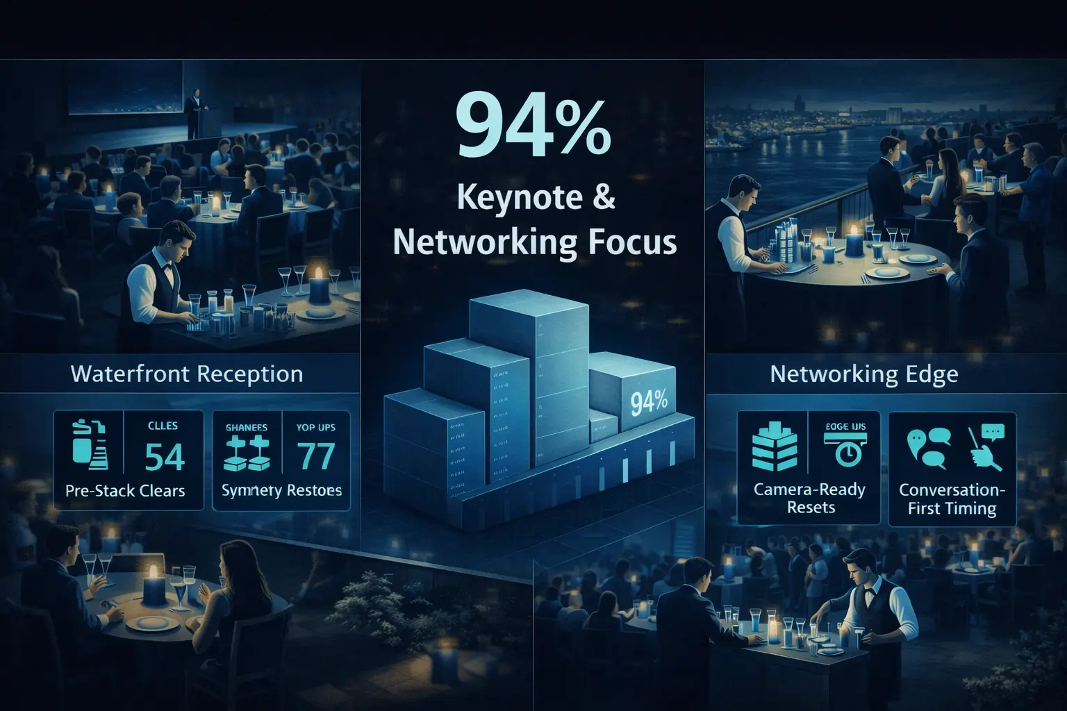 Infographic illustrating Denver event staffing attendance during weather-impacted event days.