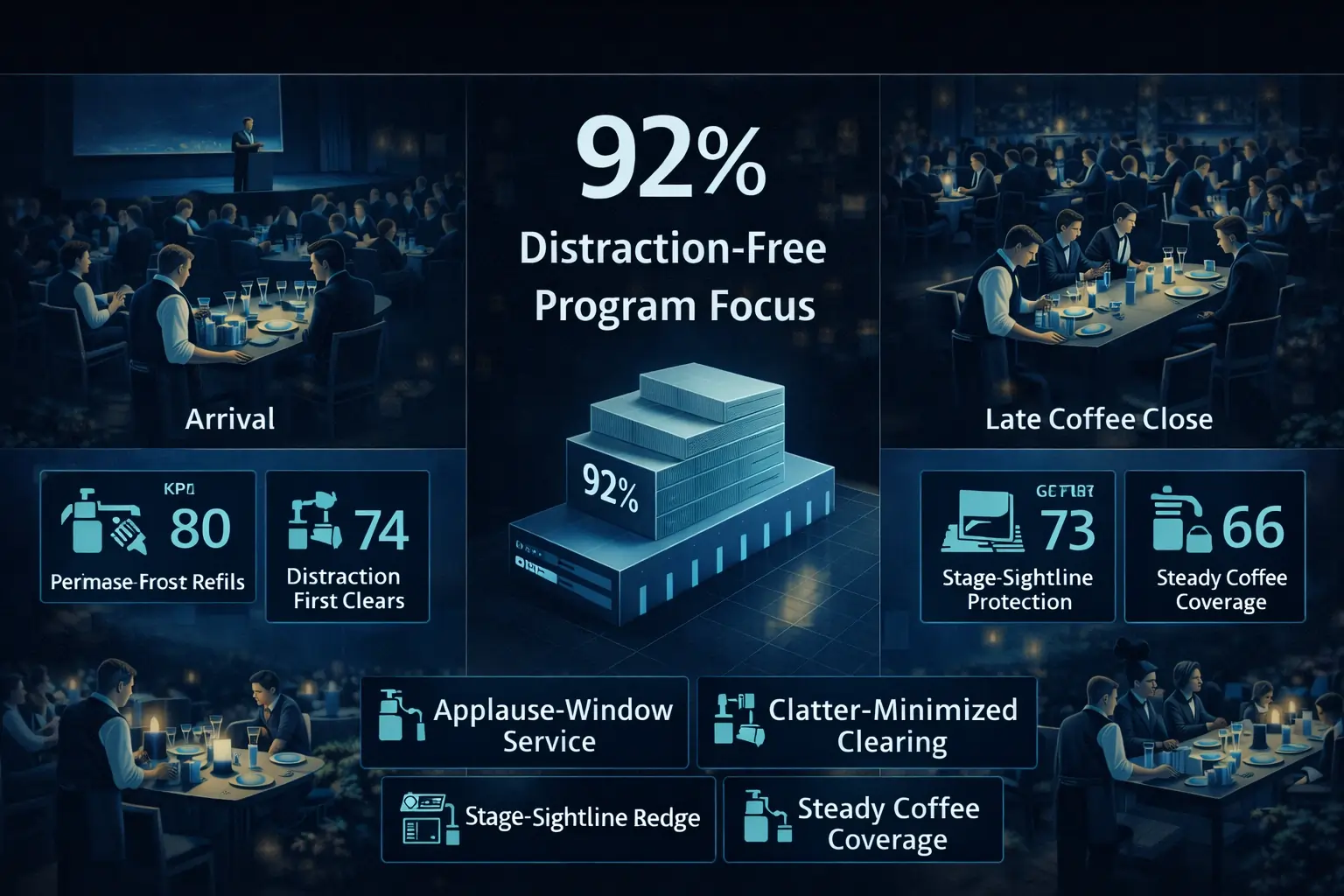 Infographic illustrating Denver event staffing attendance during weather-impacted event days.