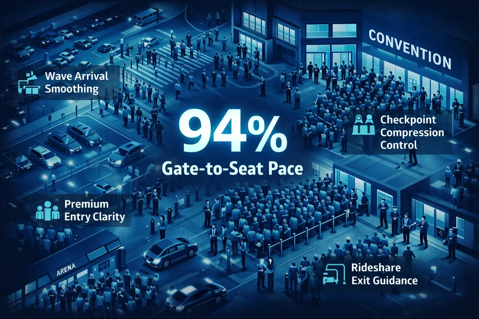 Infographic illustrating Denver event staffing attendance during weather-impacted event days.