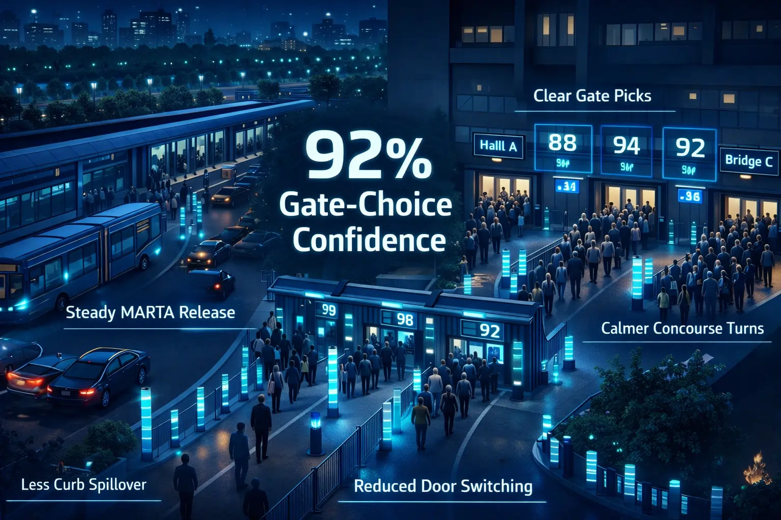 Infographic illustrating Denver event staffing attendance during weather-impacted event days.