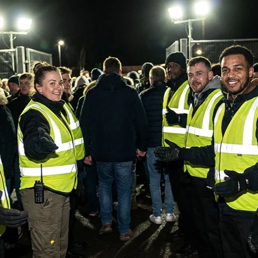 image of a music festival with vibrant colorful smoke
