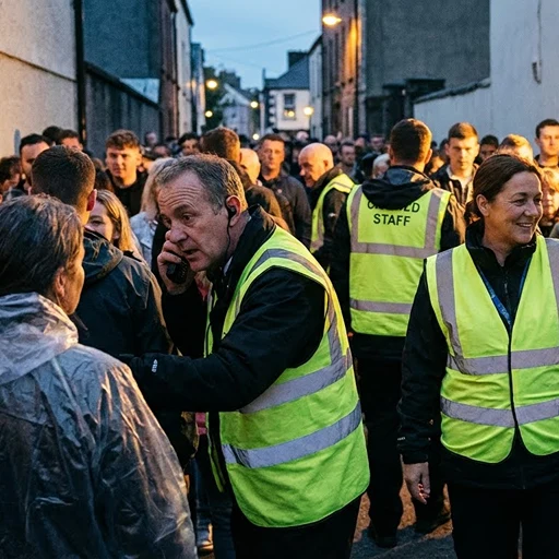 image of a music festival with vibrant colorful smoke