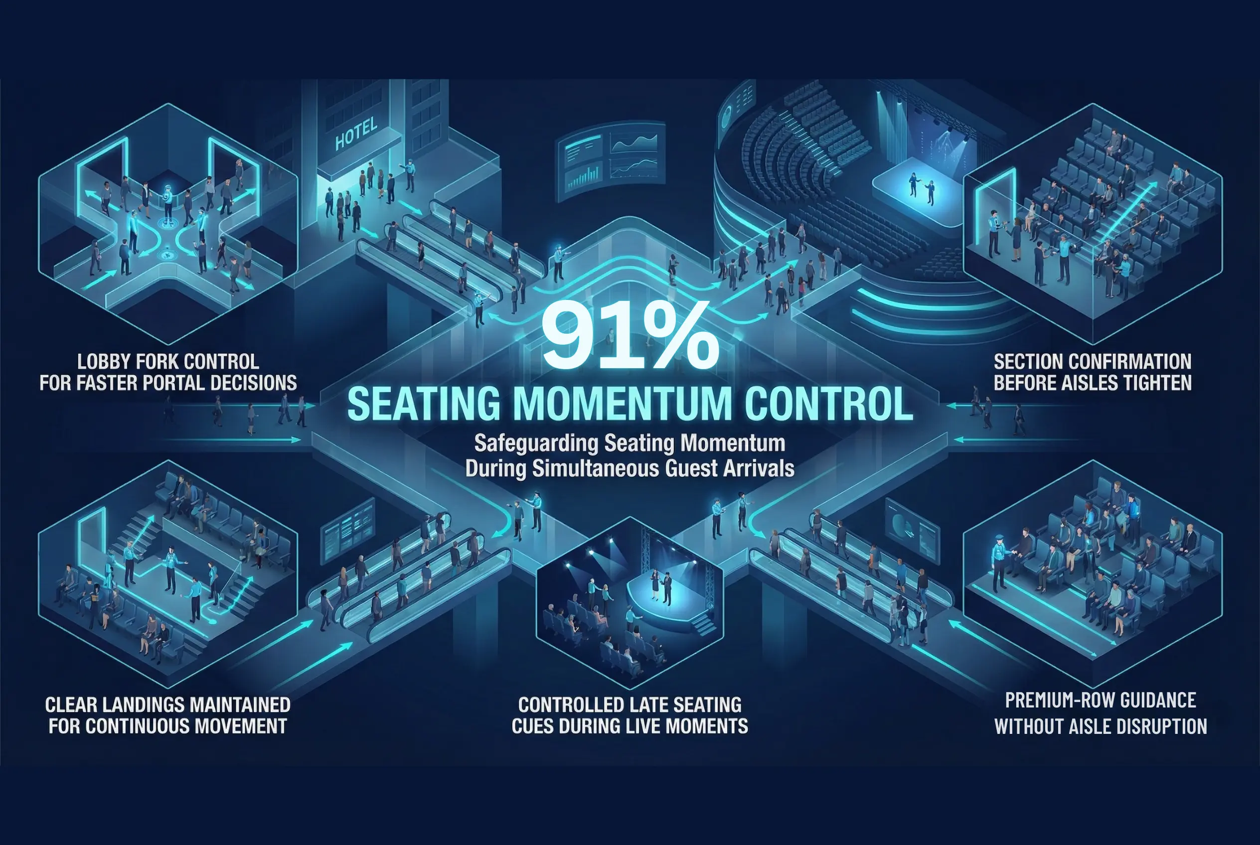 Infographic illustrating Denver event staffing attendance during weather-impacted event days.