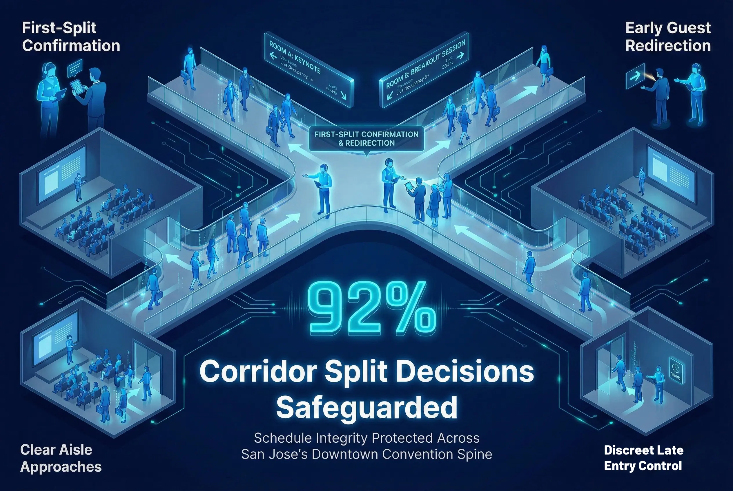 Infographic illustrating Denver event staffing attendance during weather-impacted event days.
