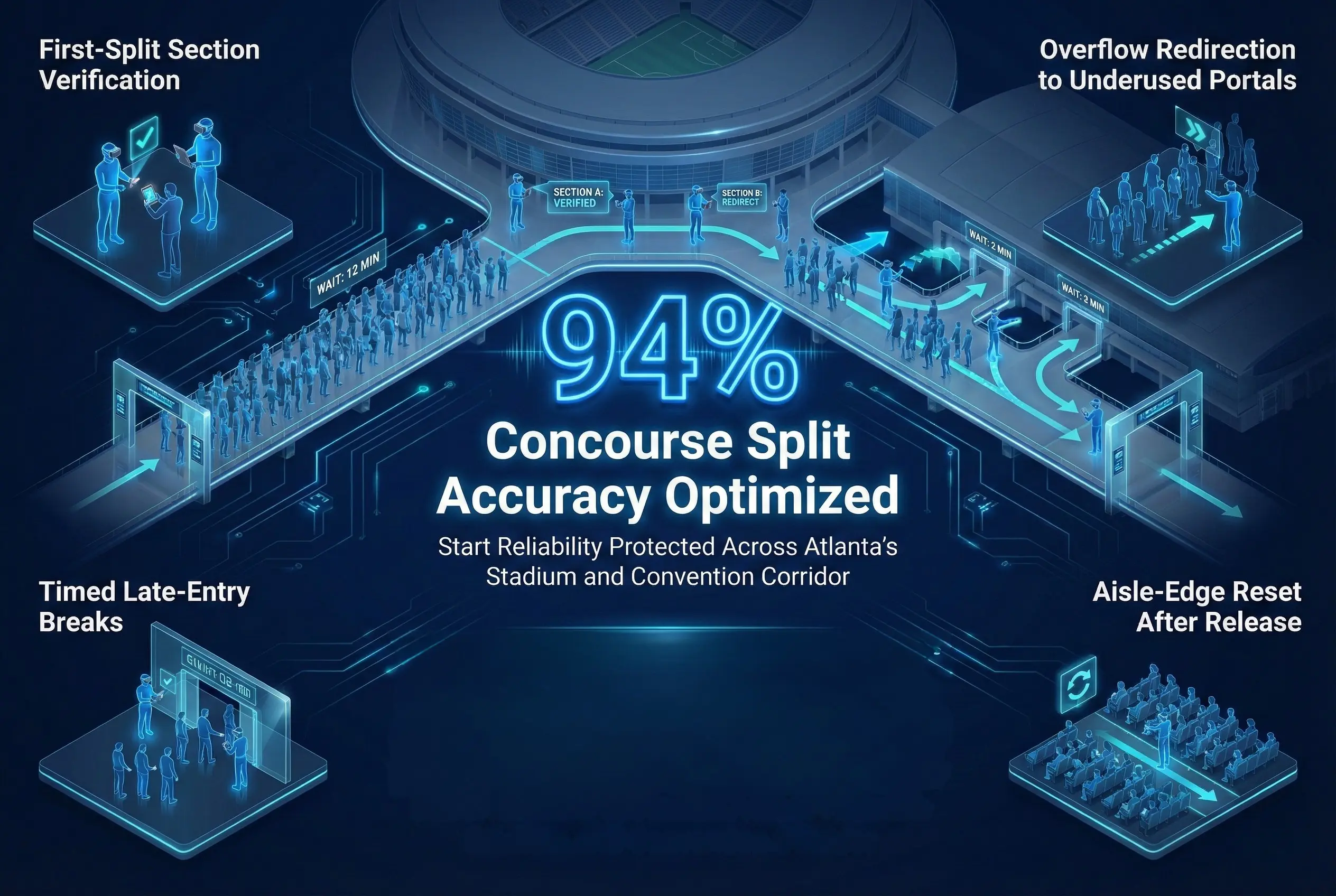 Infographic illustrating Denver event staffing attendance during weather-impacted event days.