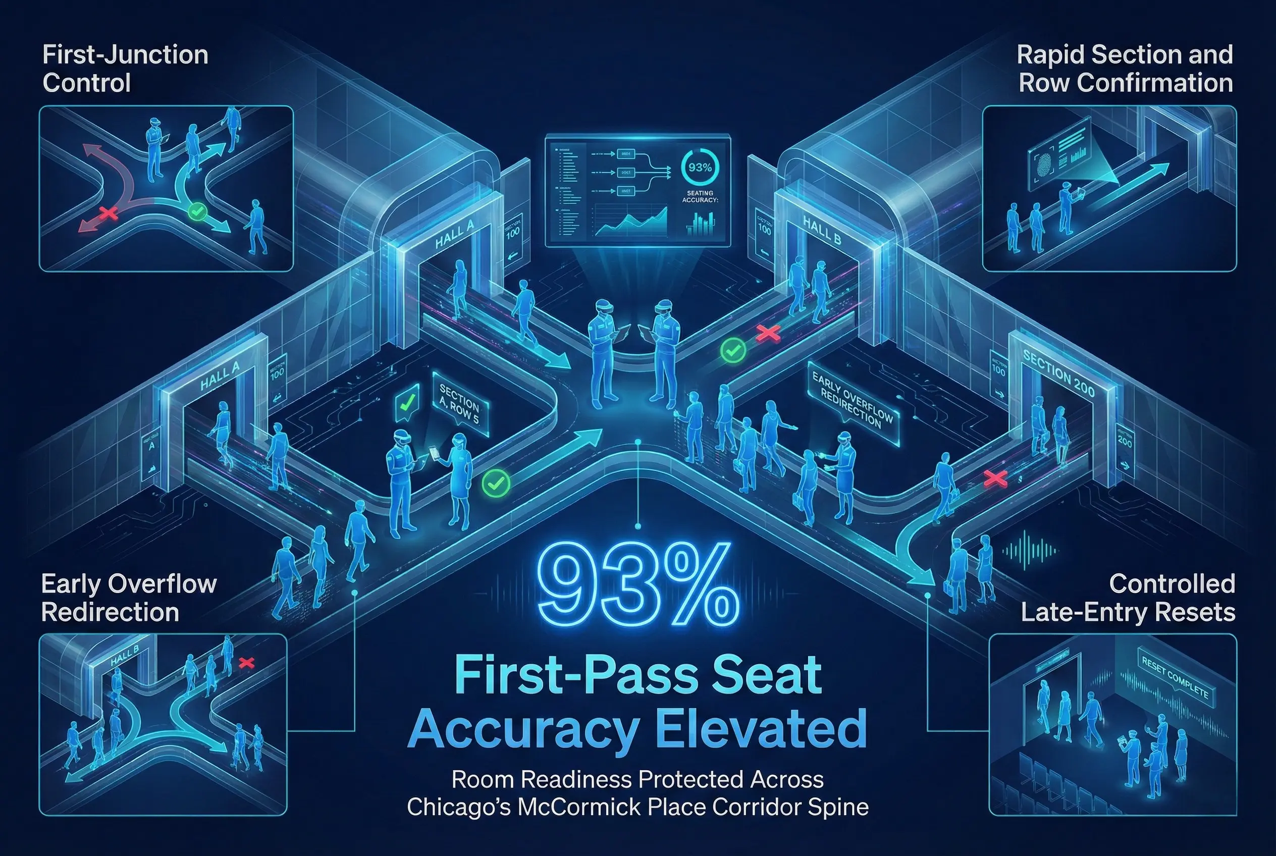 Infographic illustrating Denver event staffing attendance during weather-impacted event days.