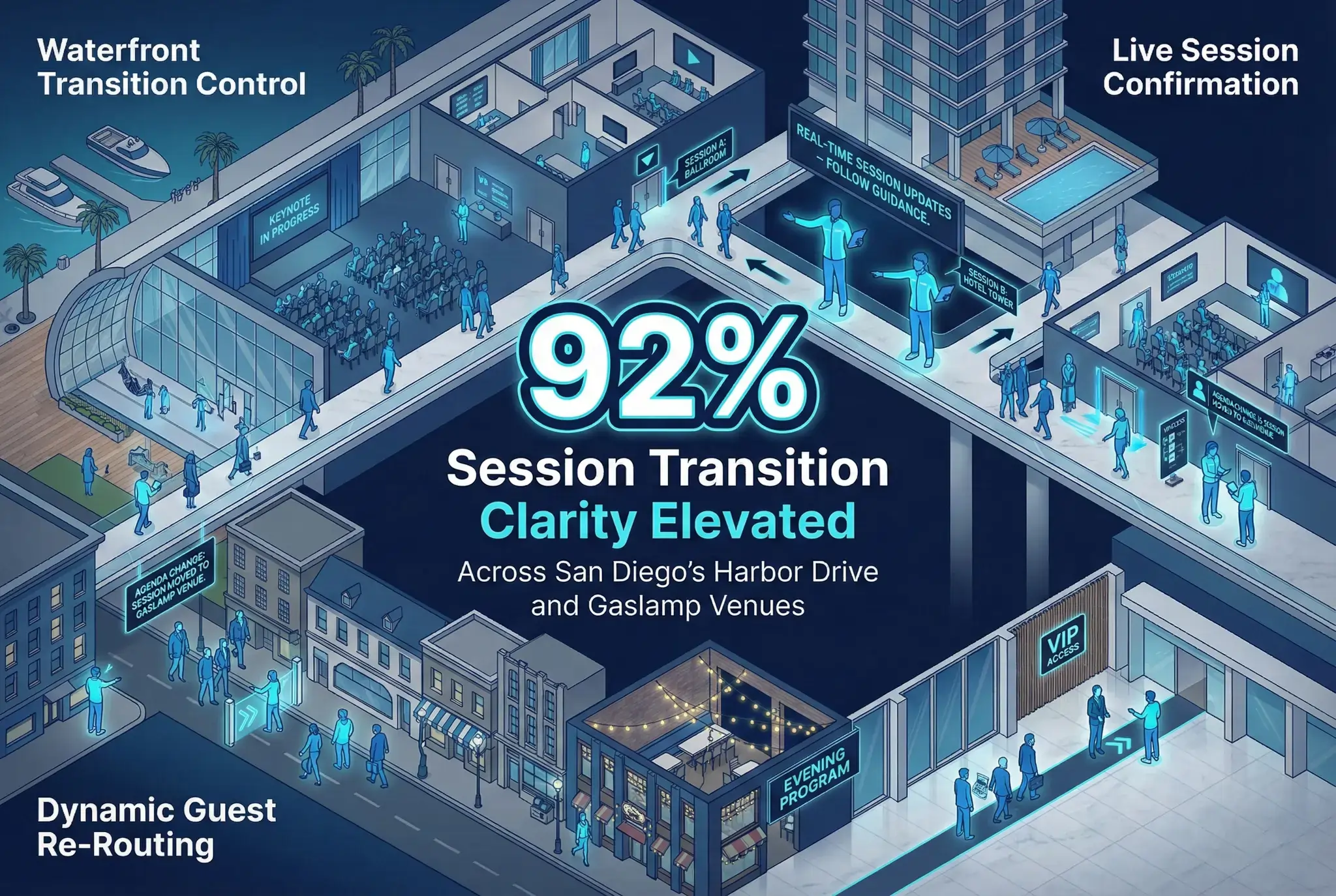 Infographic illustrating Denver event staffing attendance during weather-impacted event days.