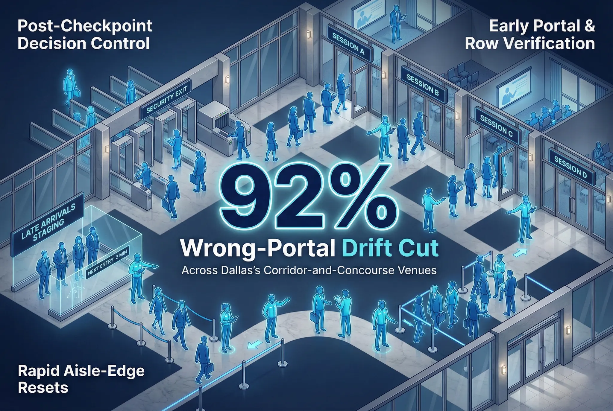 Infographic illustrating Denver event staffing attendance during weather-impacted event days.