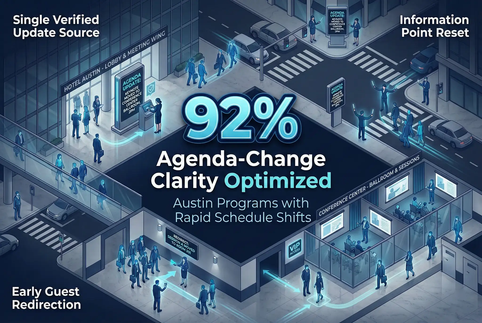 Infographic illustrating Denver event staffing attendance during weather-impacted event days.