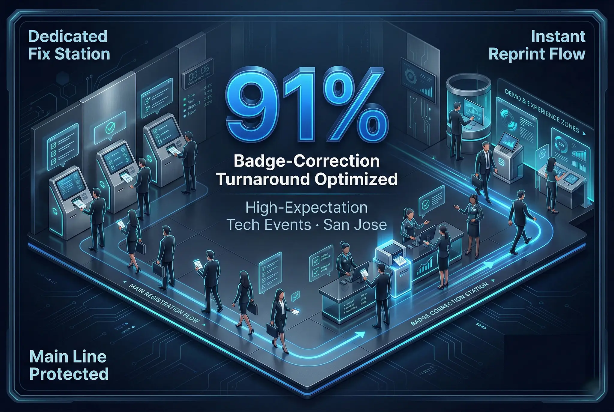Infographic illustrating Denver event staffing attendance during weather-impacted event days.