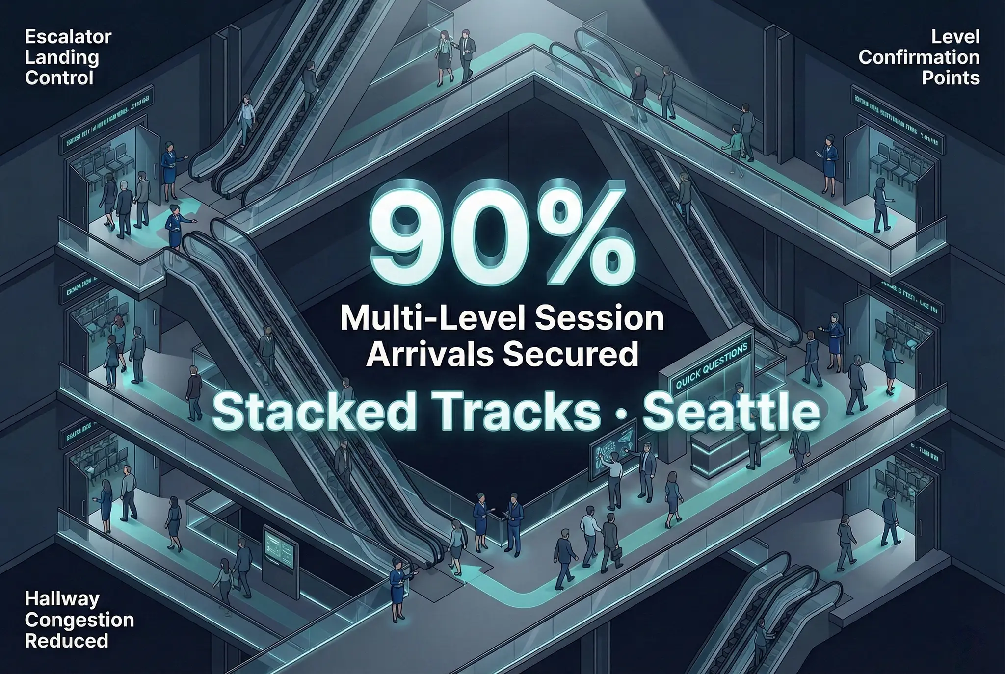 Infographic illustrating Denver event staffing attendance during weather-impacted event days.