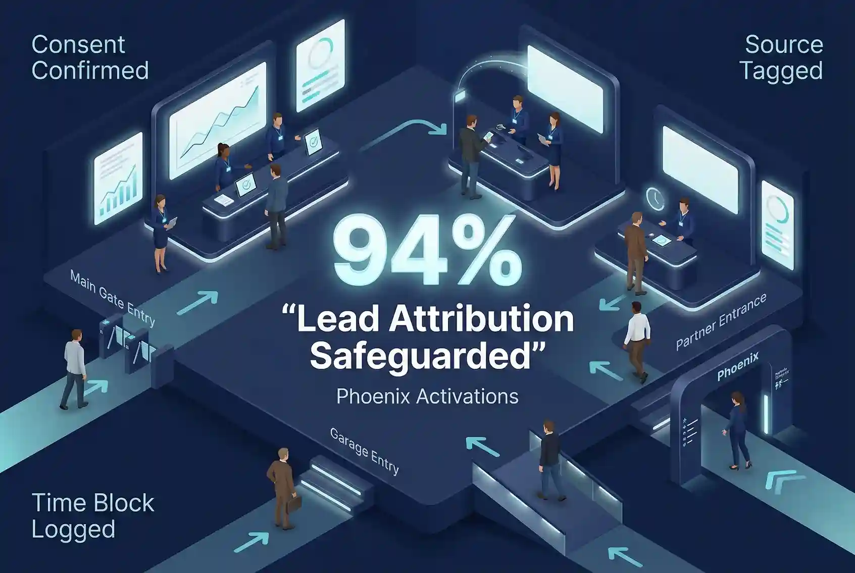 Infographic illustrating Denver event staffing attendance during weather-impacted event days.