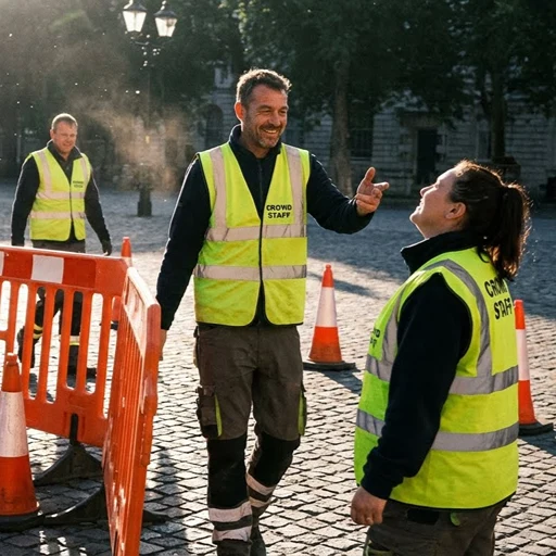 image of a music festival with vibrant colorful smoke