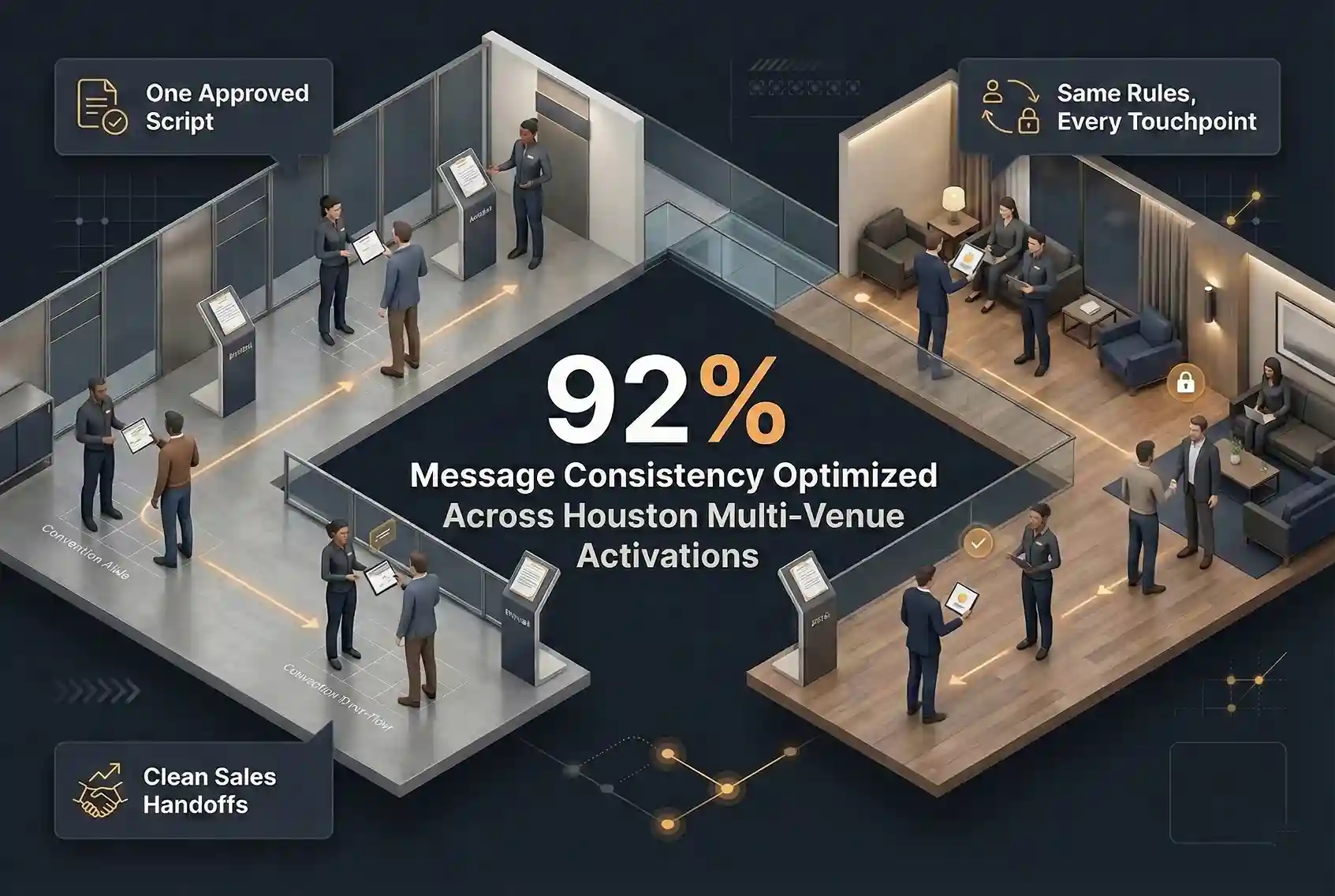Infographic illustrating Denver event staffing attendance during weather-impacted event days.