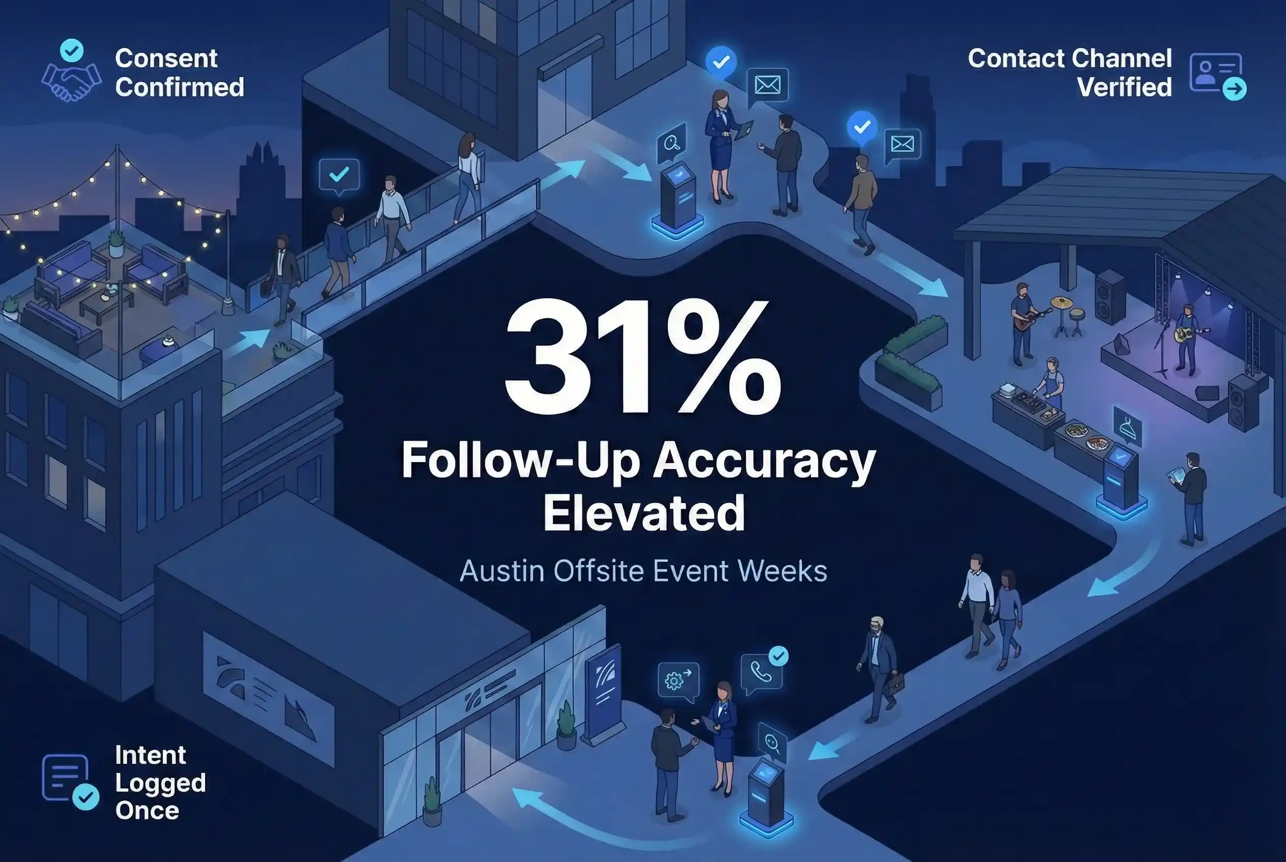Infographic illustrating Denver event staffing attendance during weather-impacted event days.