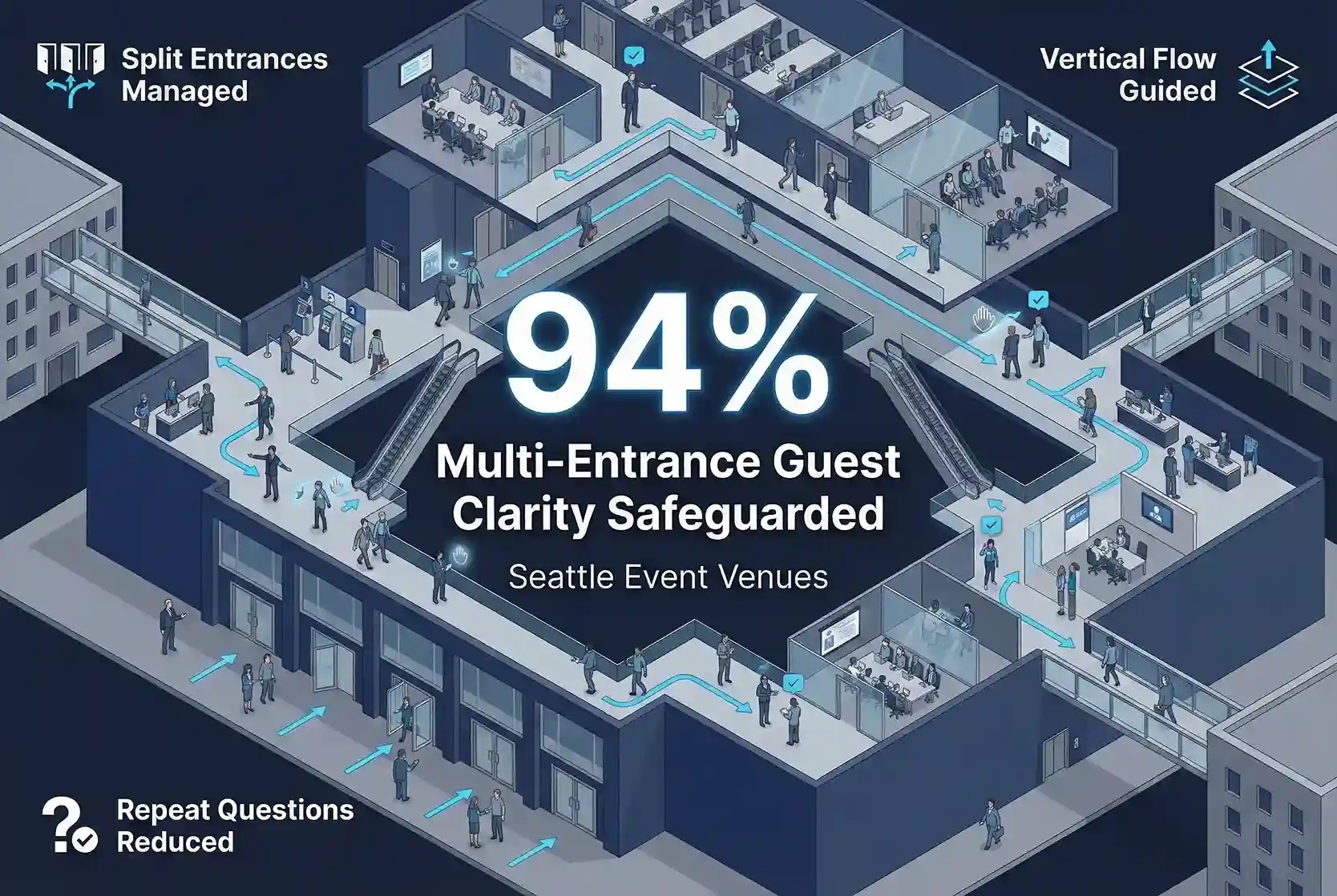 Infographic illustrating Denver event staffing attendance during weather-impacted event days.